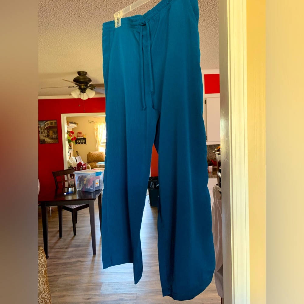 French Laundry slacks teal blue LG